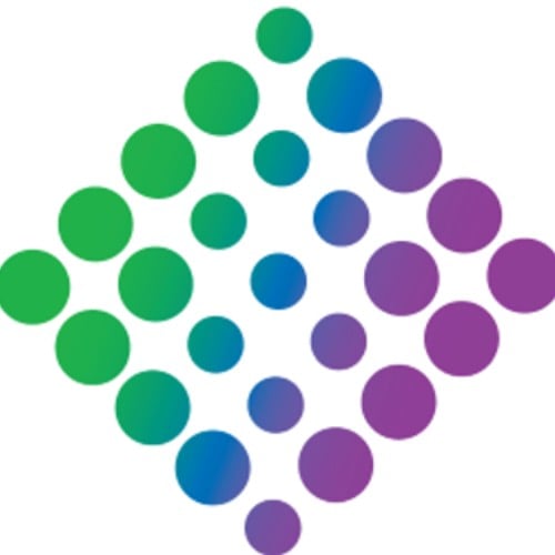 green, blue and purple dots