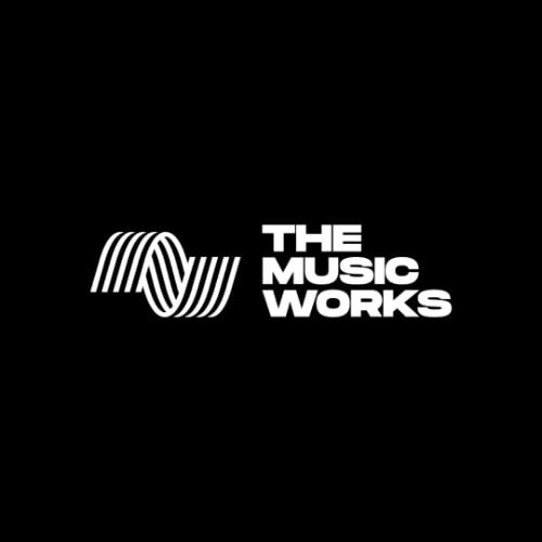 black background with grey lines indicating soundwaves