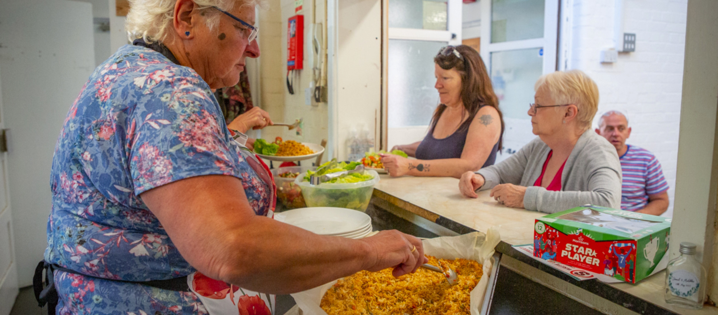 Food being served up at our community lunch group.