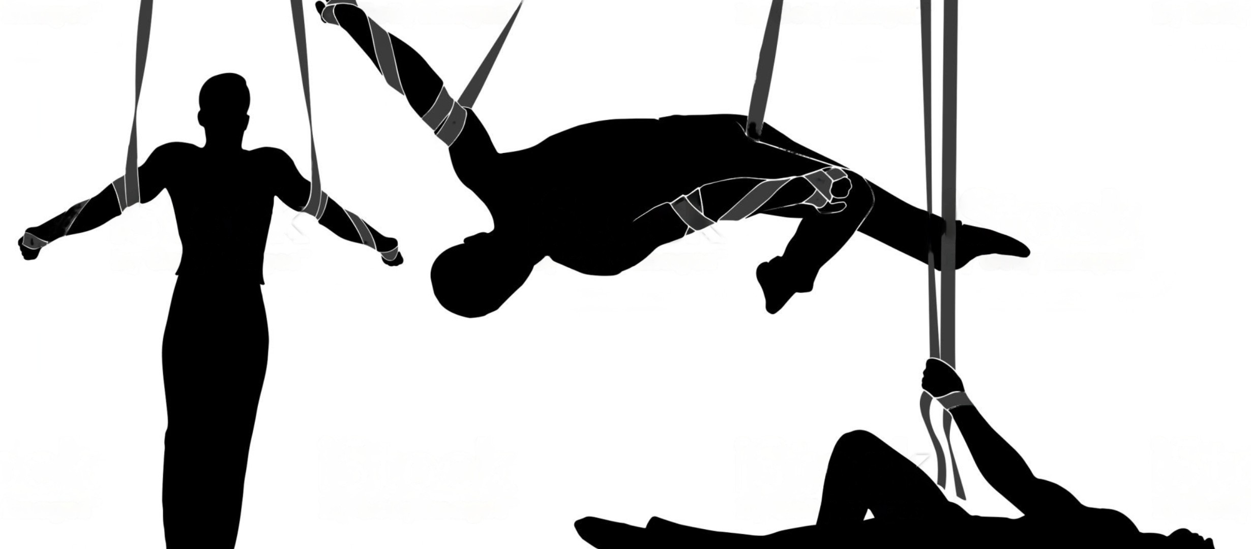 Silouttes of aerial performers