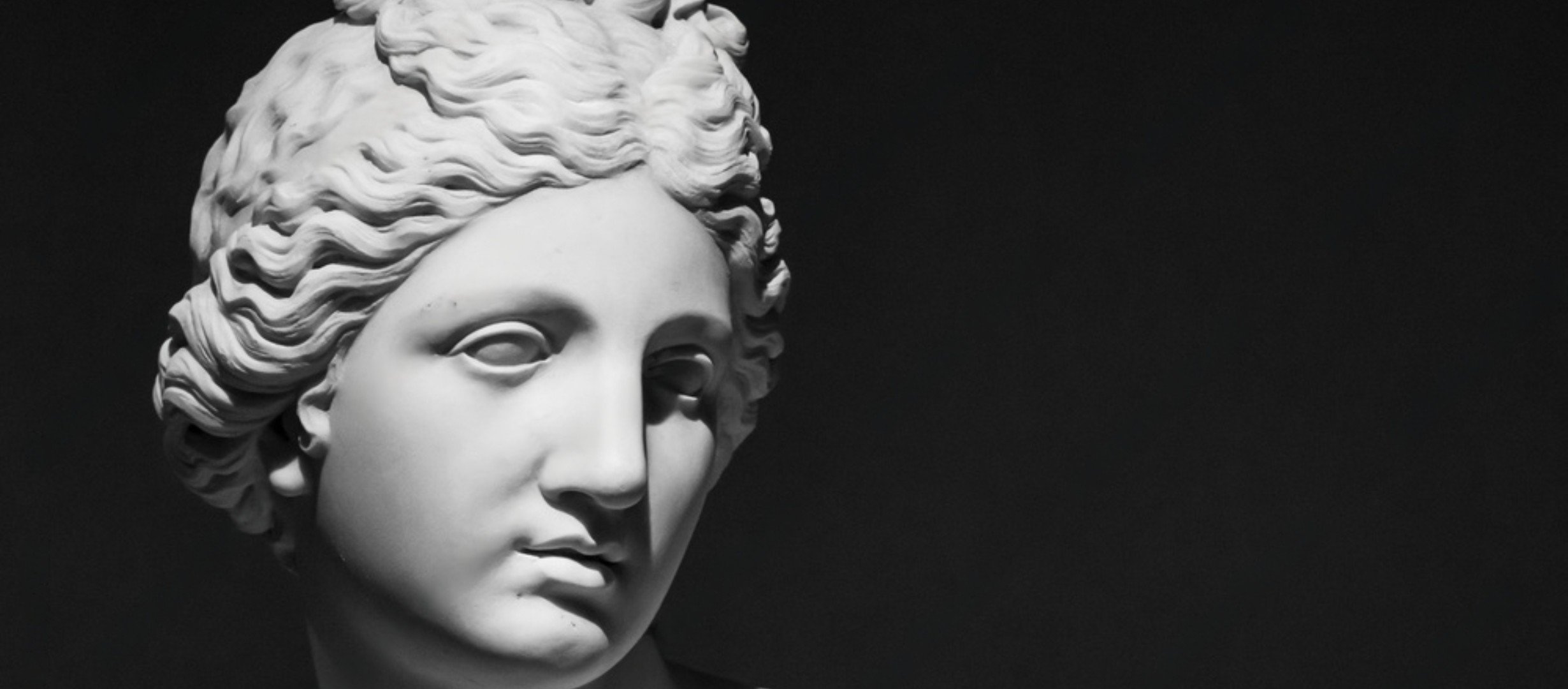 a black and white photo of a roman bust