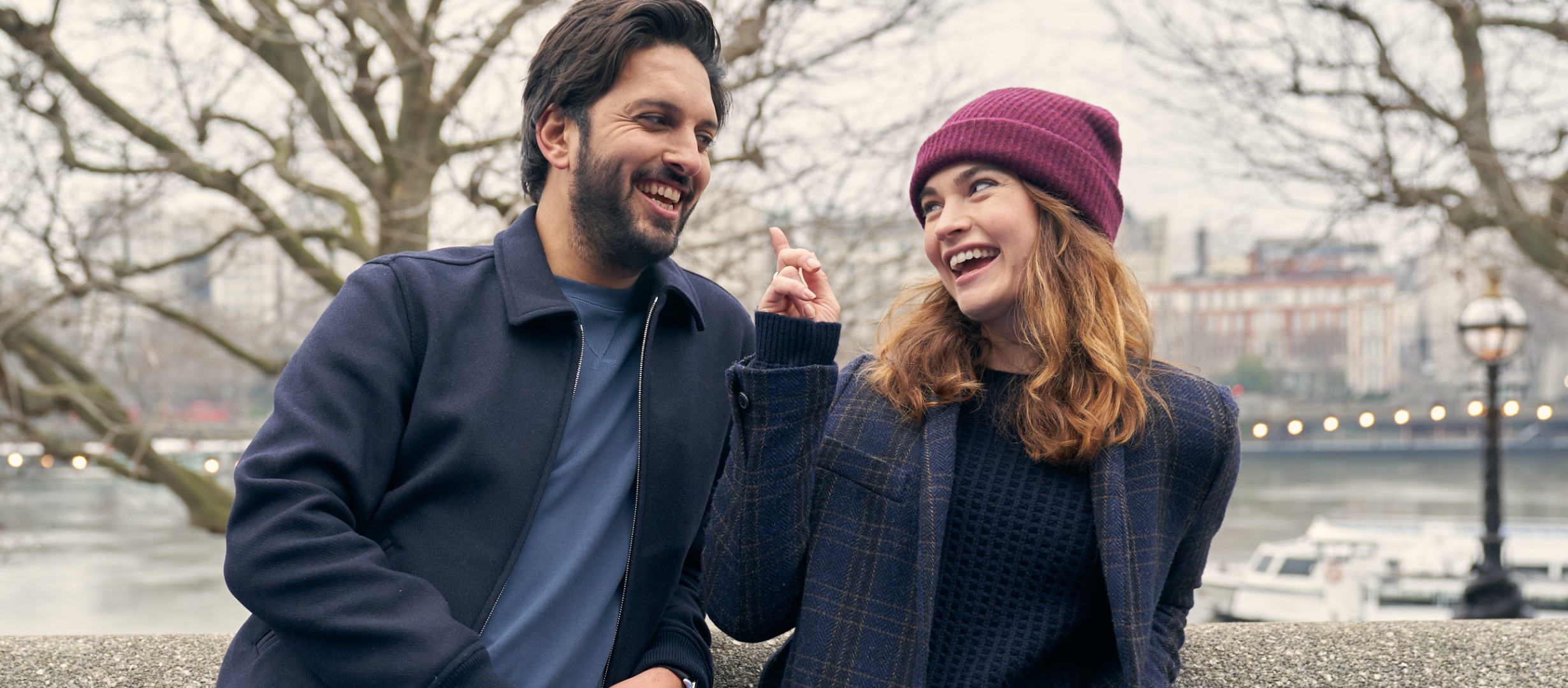 Two people smiling at each other