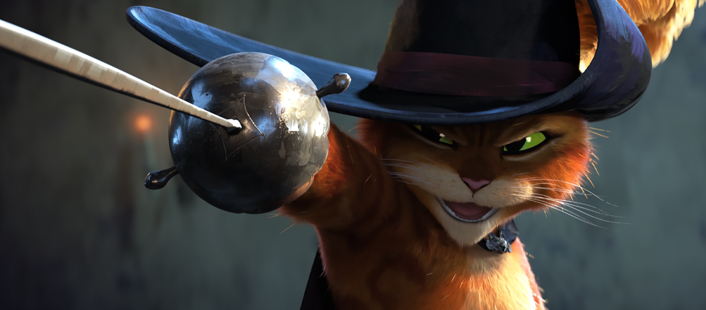 Puss in Boots holding a sword