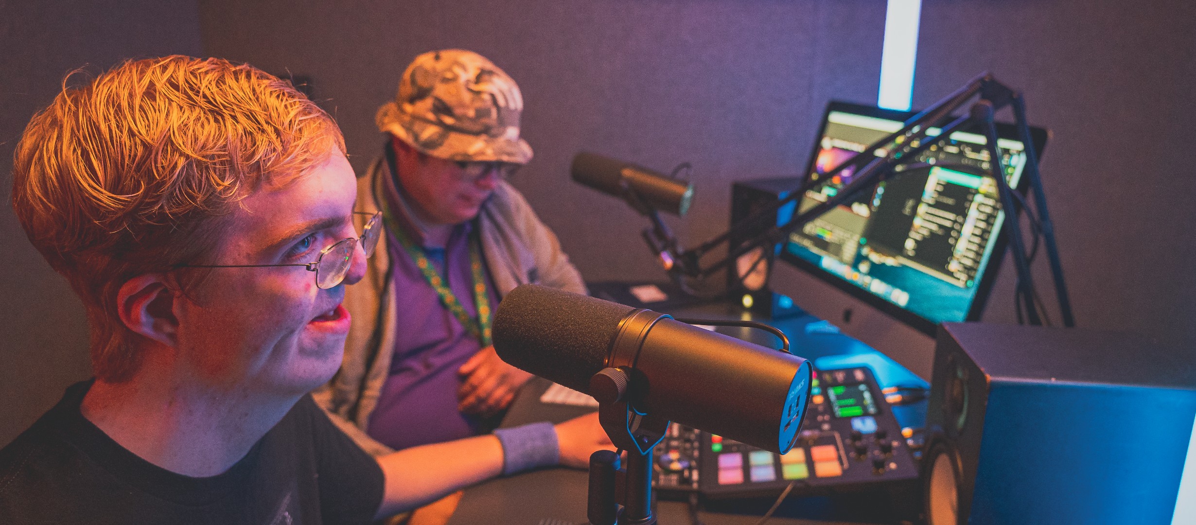 young people on our Mix & Mash programme recording their own radio show