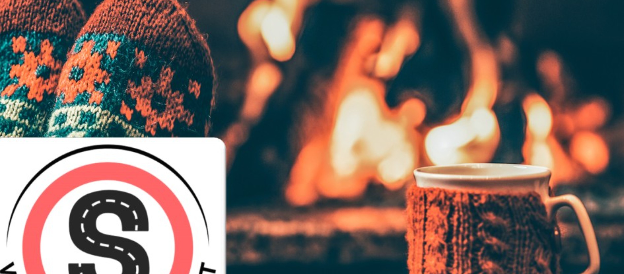 cosy slippers and a mug in front of a fire