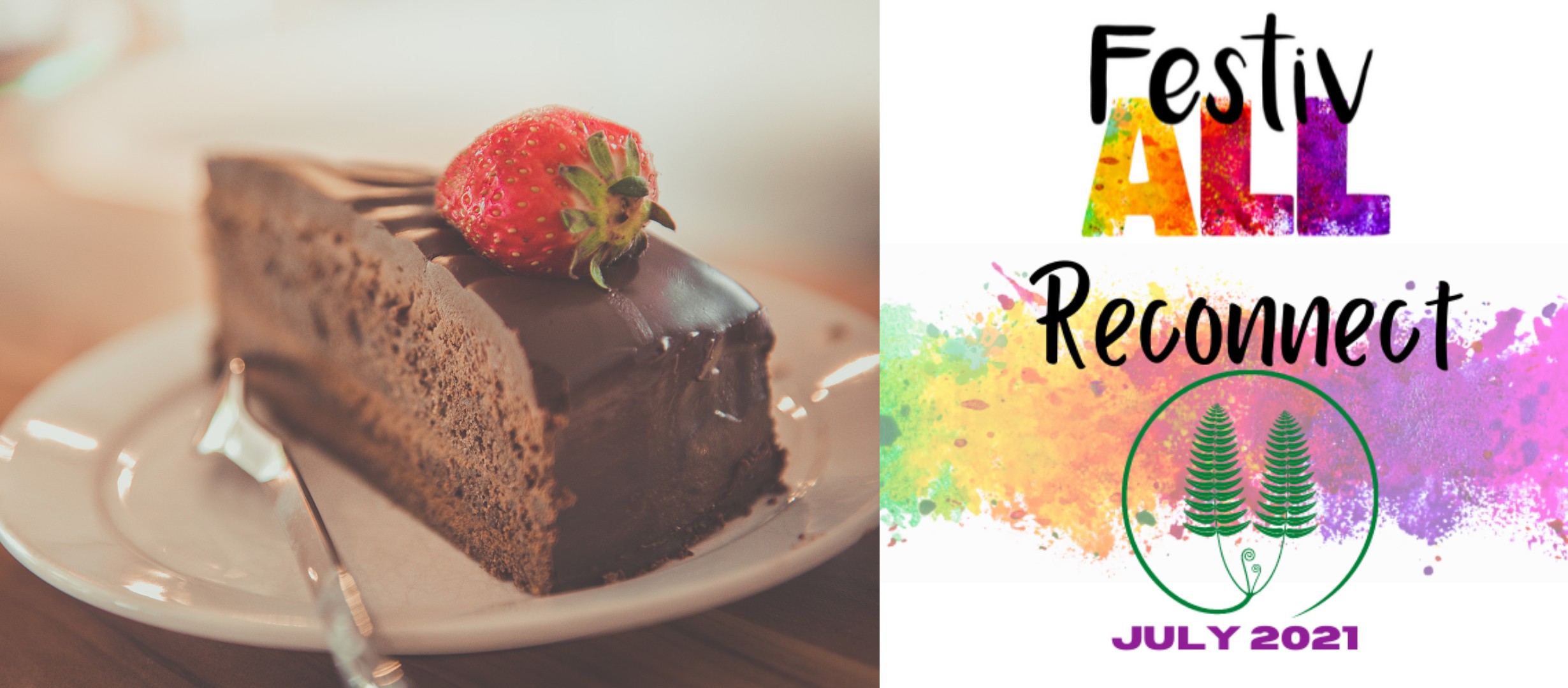 slice of cake next to Festivall logo