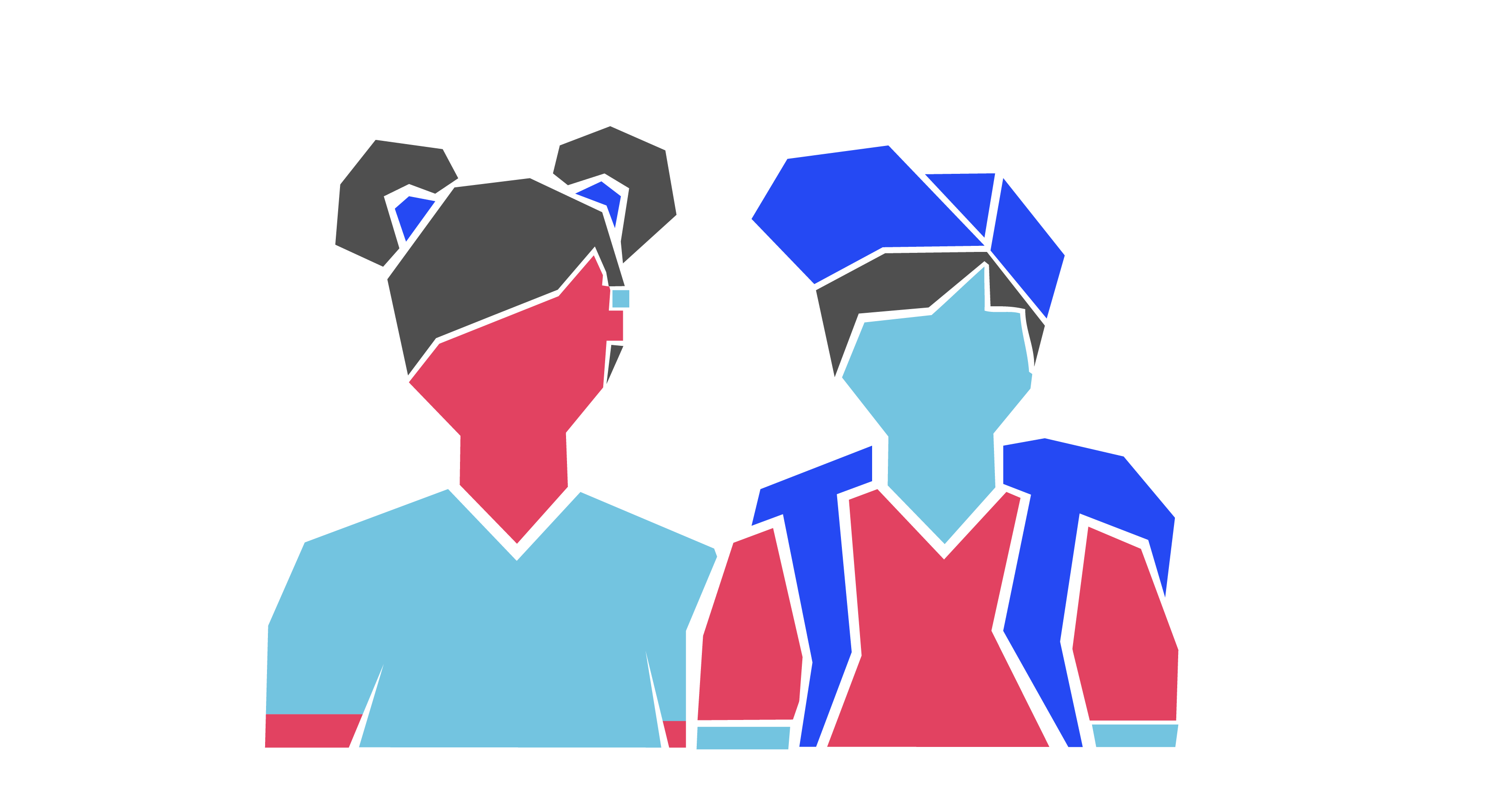 graphic of two young people