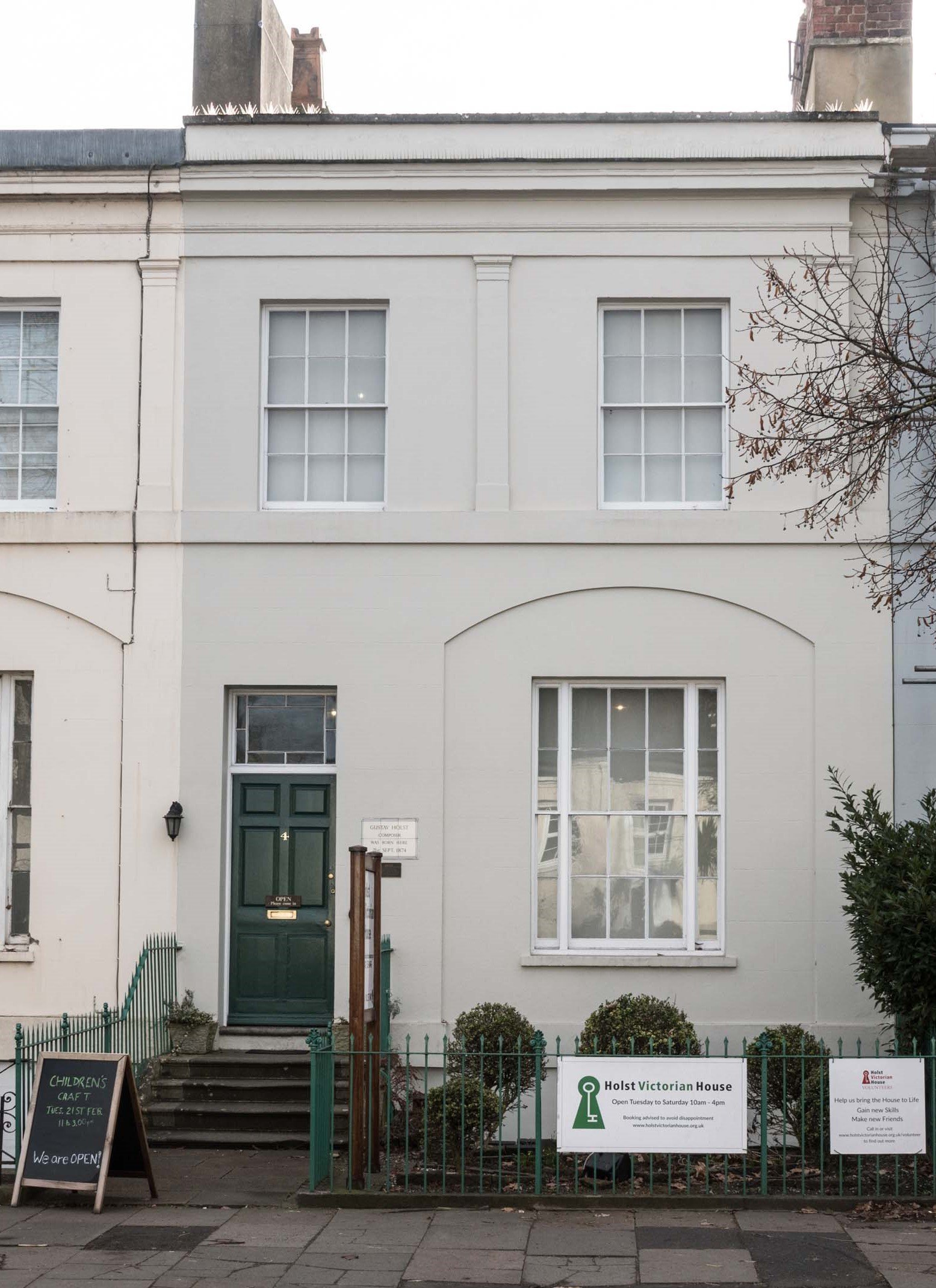 Photo of the outside of the Holst Victorian House
