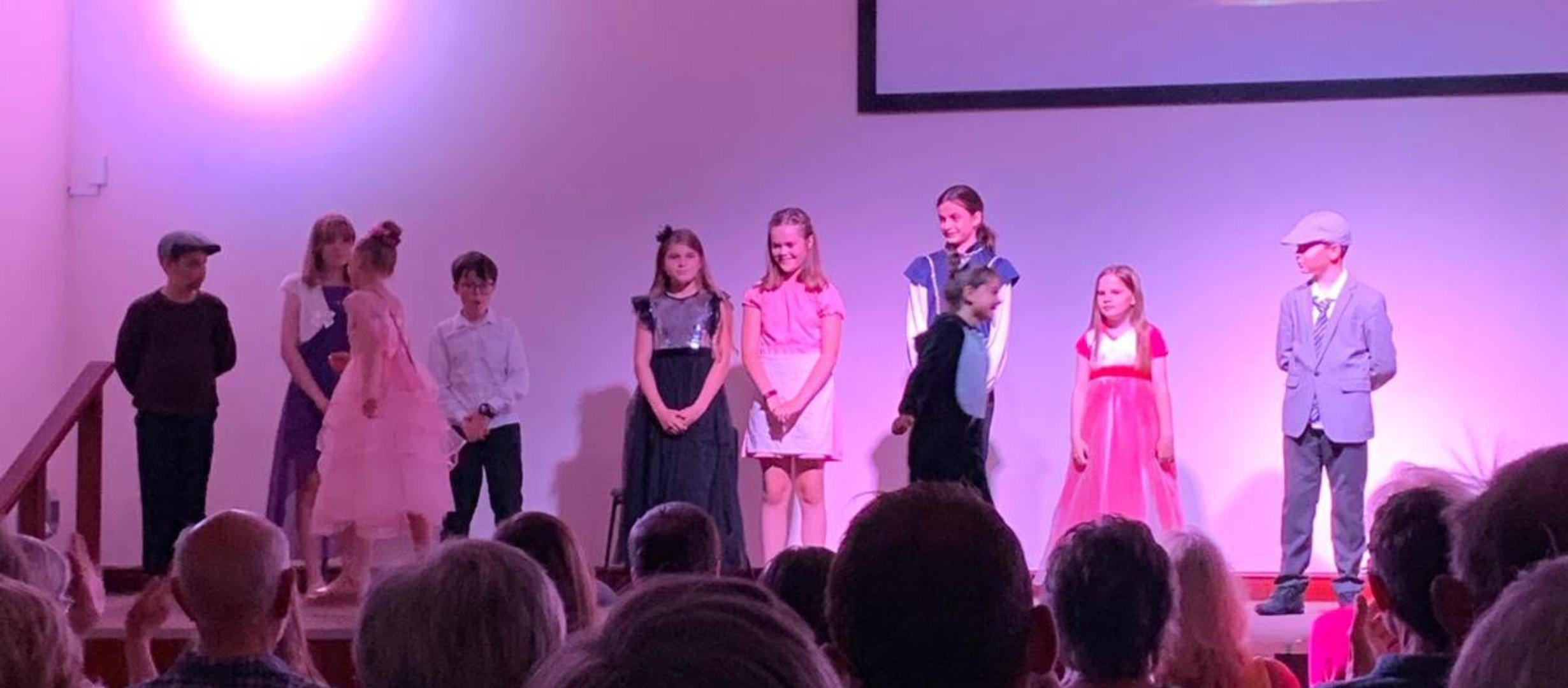 children on stage