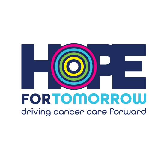 The Hope for Tomorrow logo accompanied by the strapline 'driving cancer care forward'.