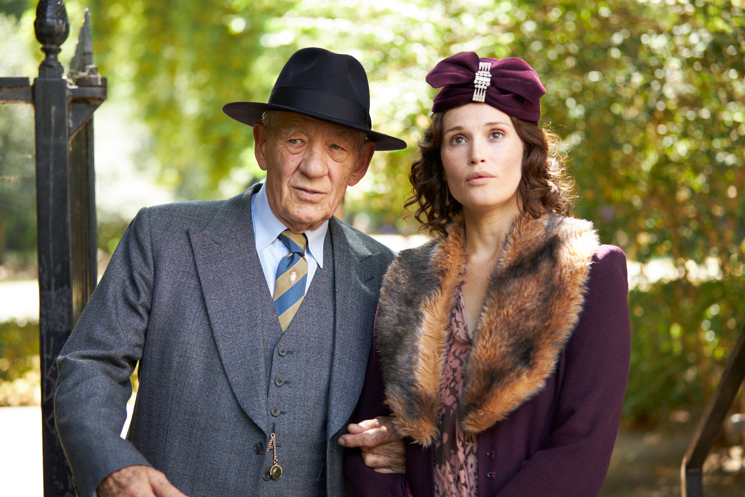 Ian McKellen and Gemma Arterton in 1020's costume
