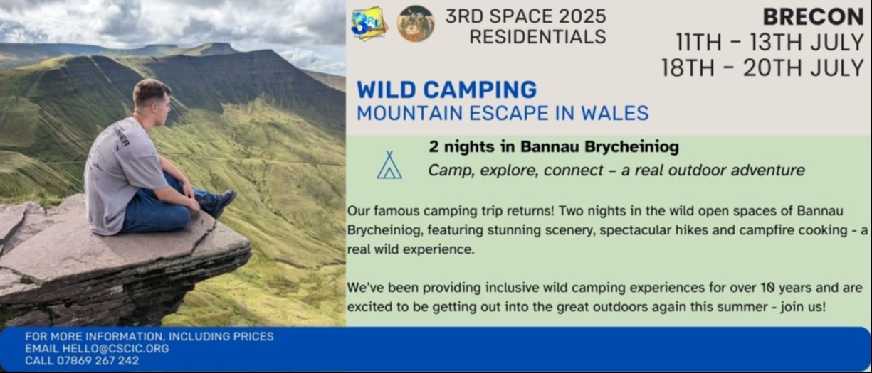 photo of young person sitting on a cliff at the top of a mountain alongside text that is repeated in the information section below.