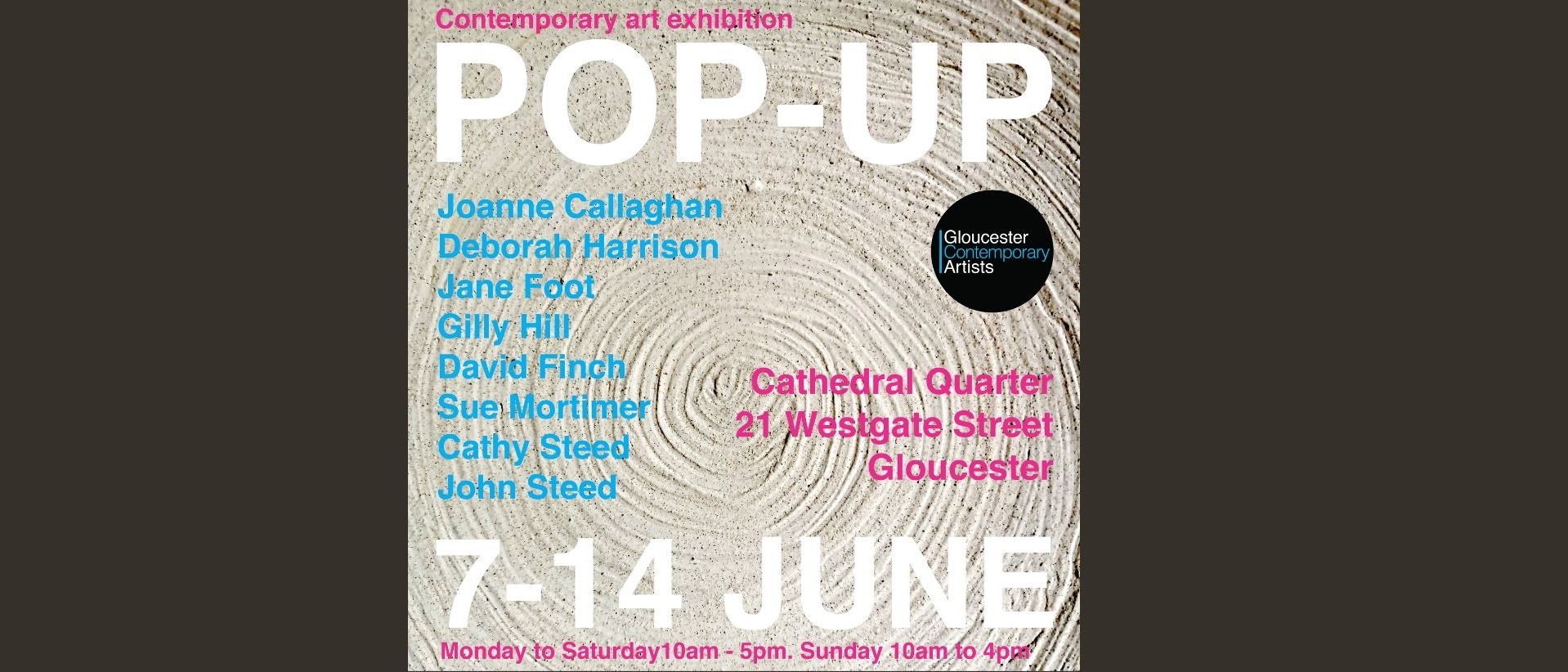 Poster advertising an art exhibition in Gloucester