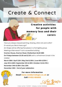 This is a poster for Create and Connect sessions. Details are below.