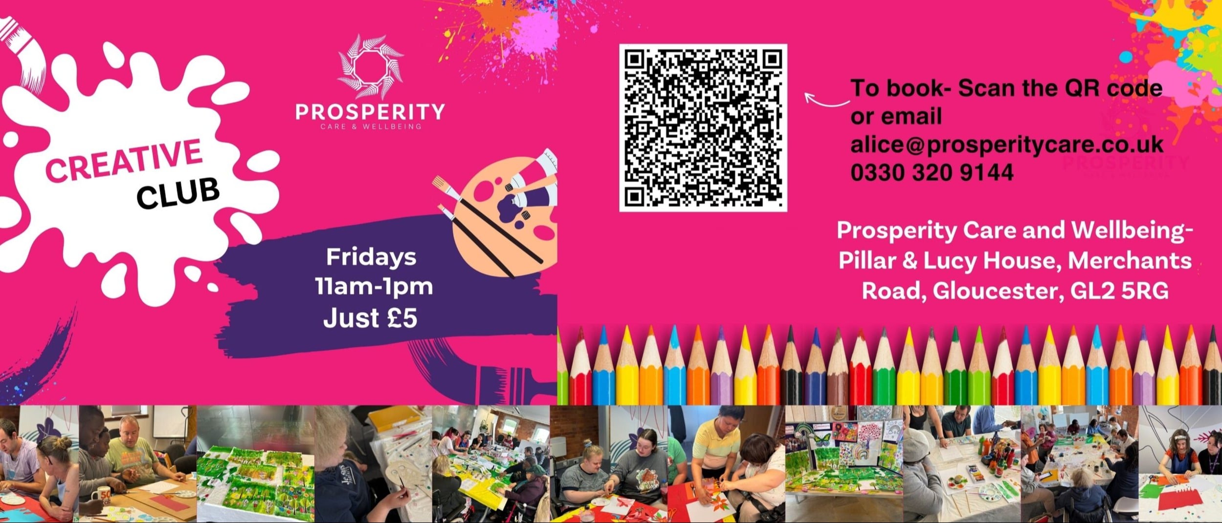 Creative Club for adults with additional needs- carers free. Gloucester